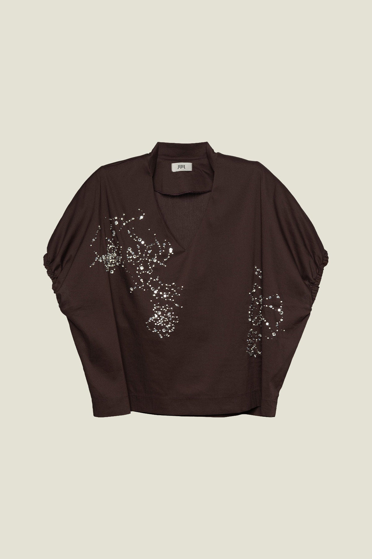 BLUSA OVER CON STRASS RICAMATI