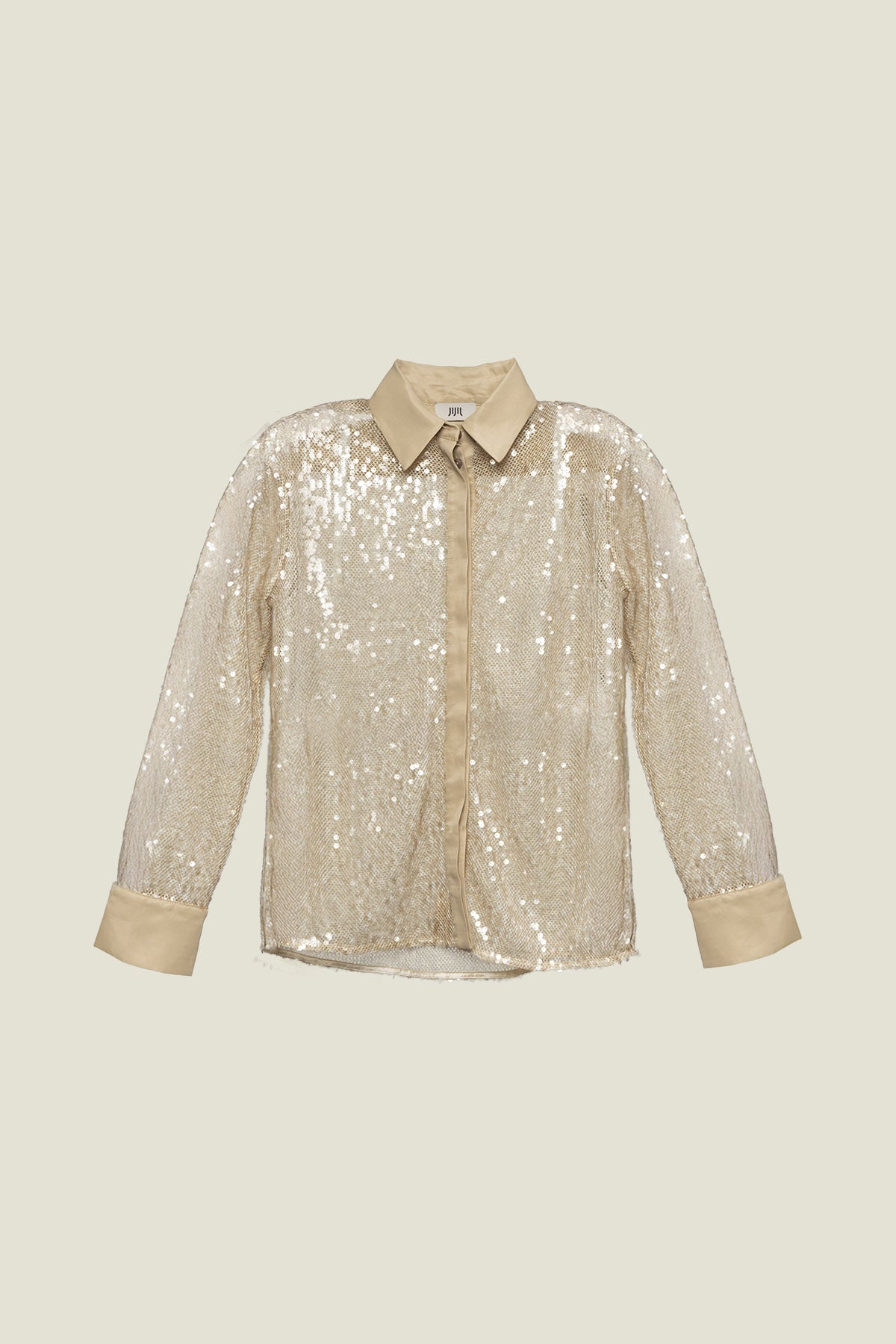 CAMICIA IN TESSUTO TRASPARENTE CON PAILLETTES