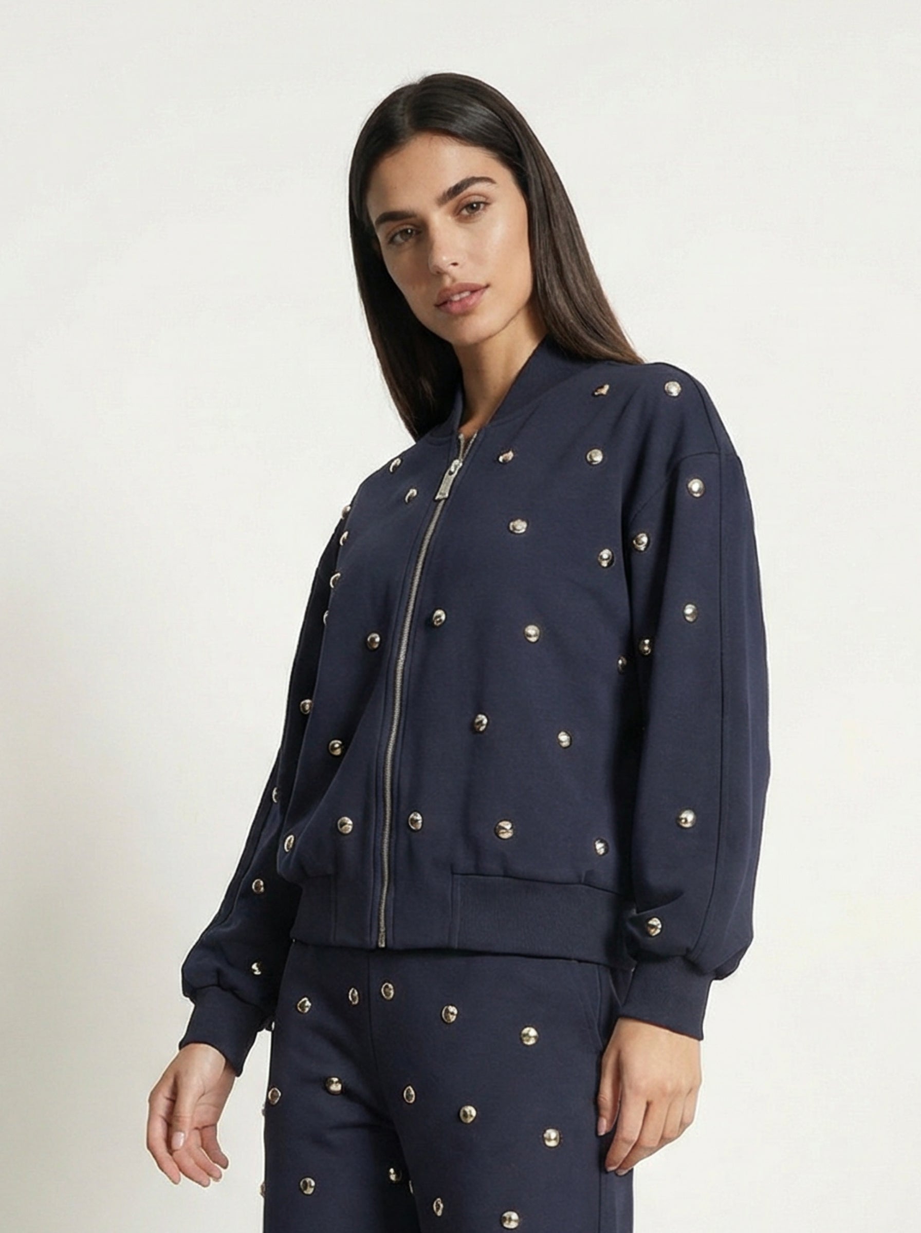 BOMBER CON BORCHIE ALL-OVER