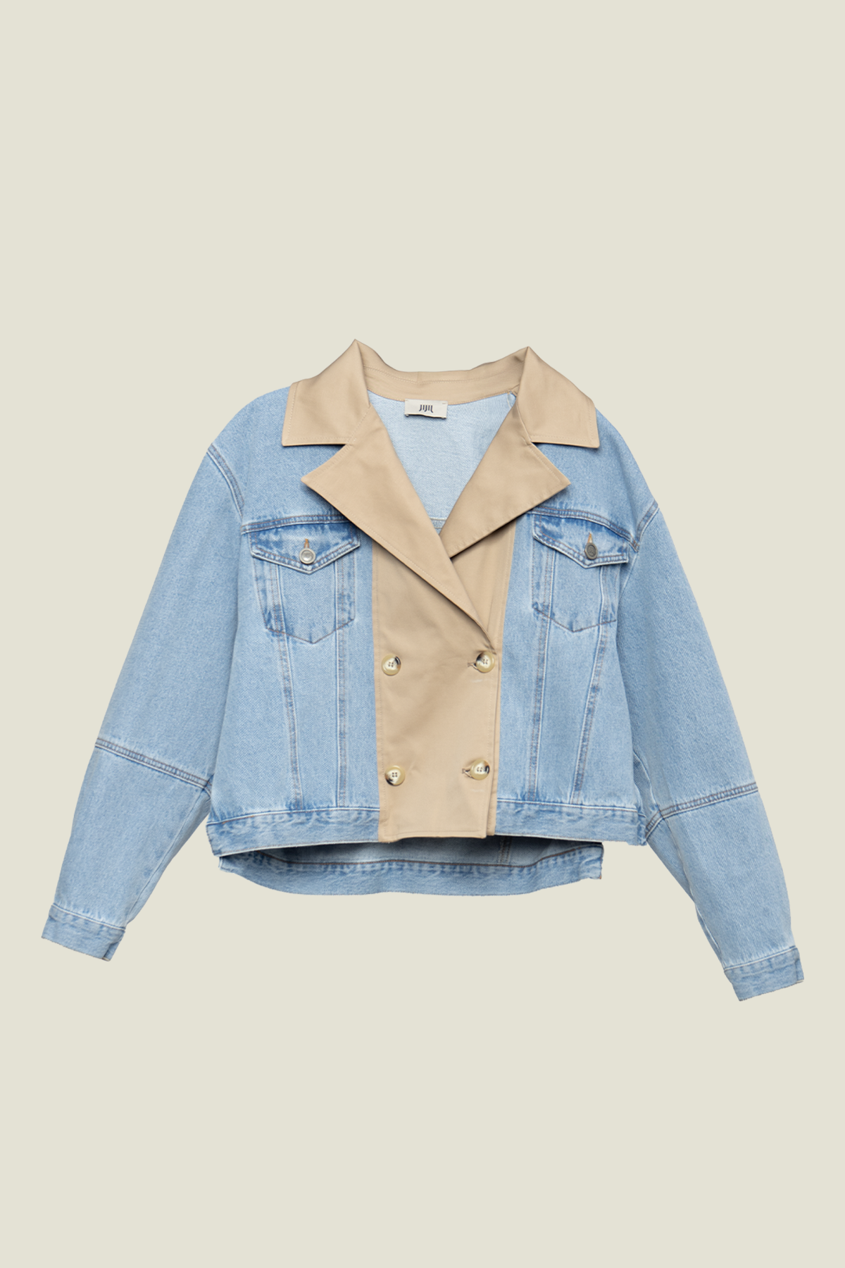 CAPOSPALLA IN DENIM CON INSERTO IN GABARDINA