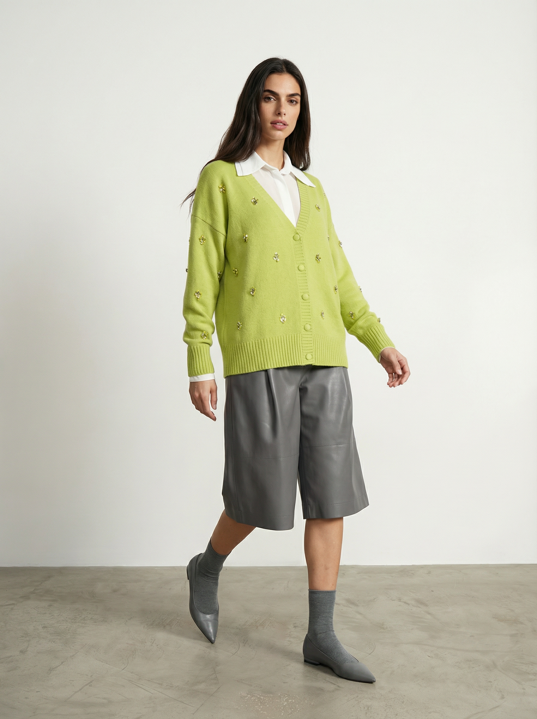 CAMICIA IN CHIFFON CON DOPPIO COLLETTO