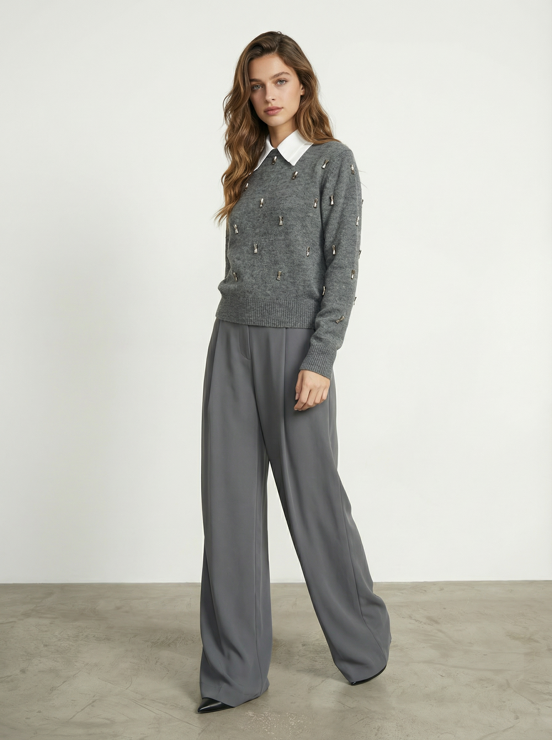 PANTALONI A PALAZZO IN TWILL