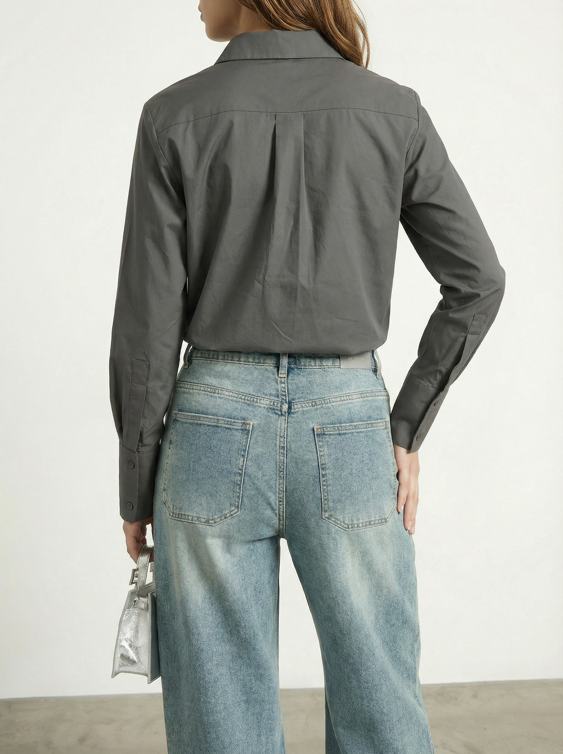 CAMICIA IN POPELINE CON COLLETTO DECORATO