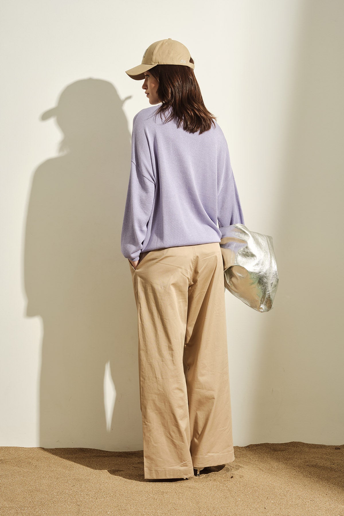 PANTALONE IN GABARDINA CON GAMBA DRITTA