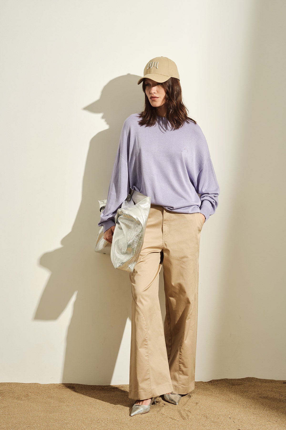 PANTALONE IN GABARDINA CON GAMBA DRITTA