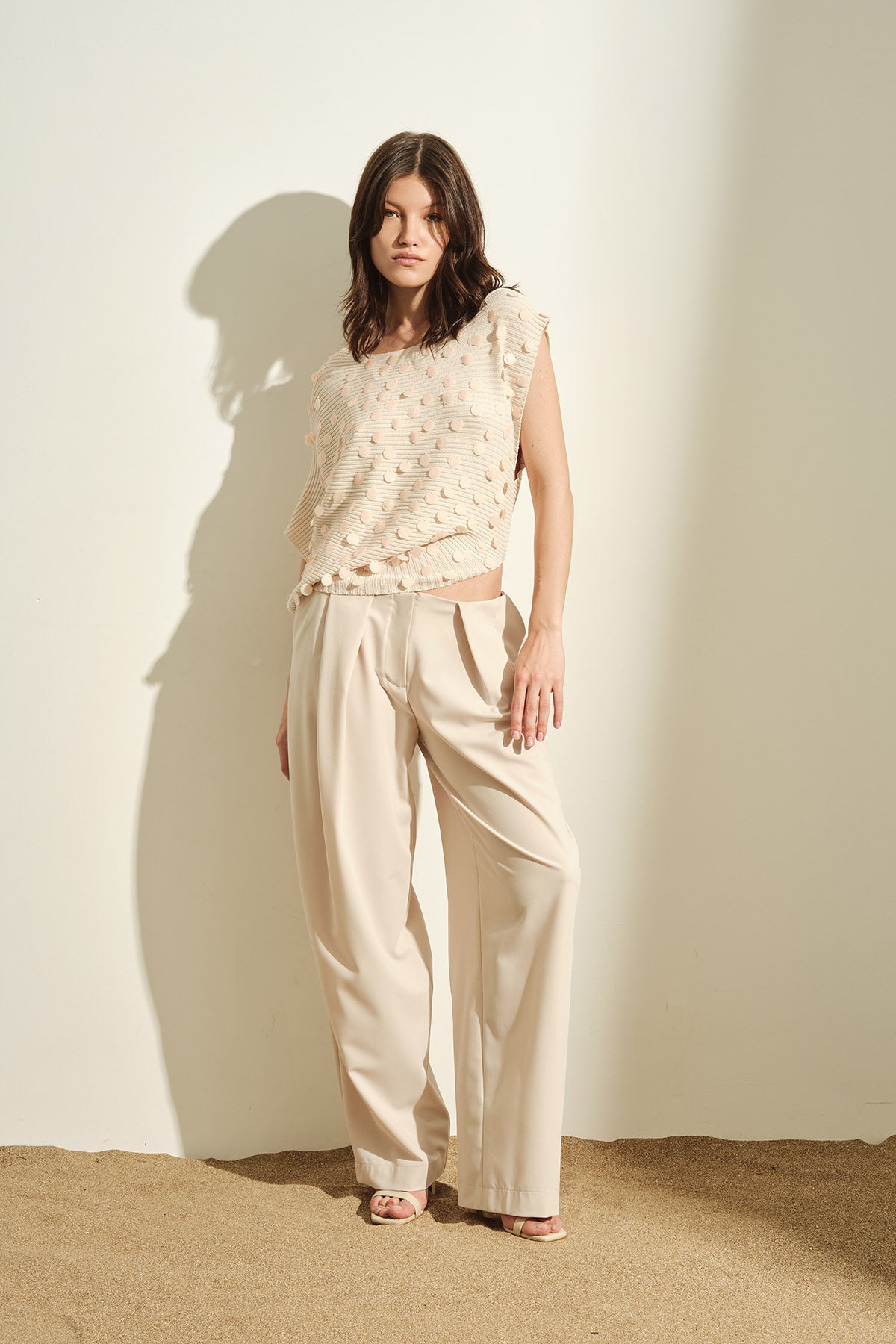 TOP IN MAGLIA CON MAXI PAILLETTES