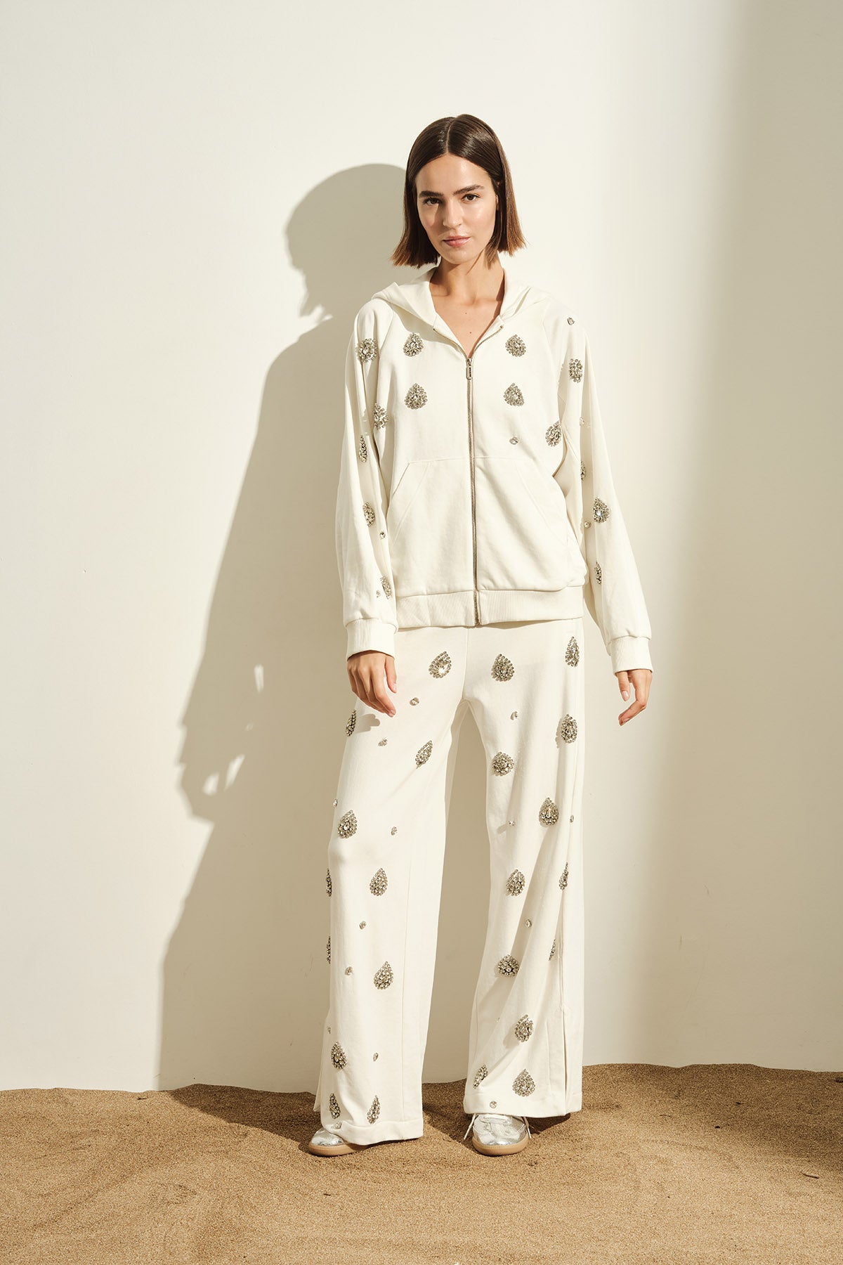 PANTALONE A PALAZZO CON GOCCE GIOIELLO