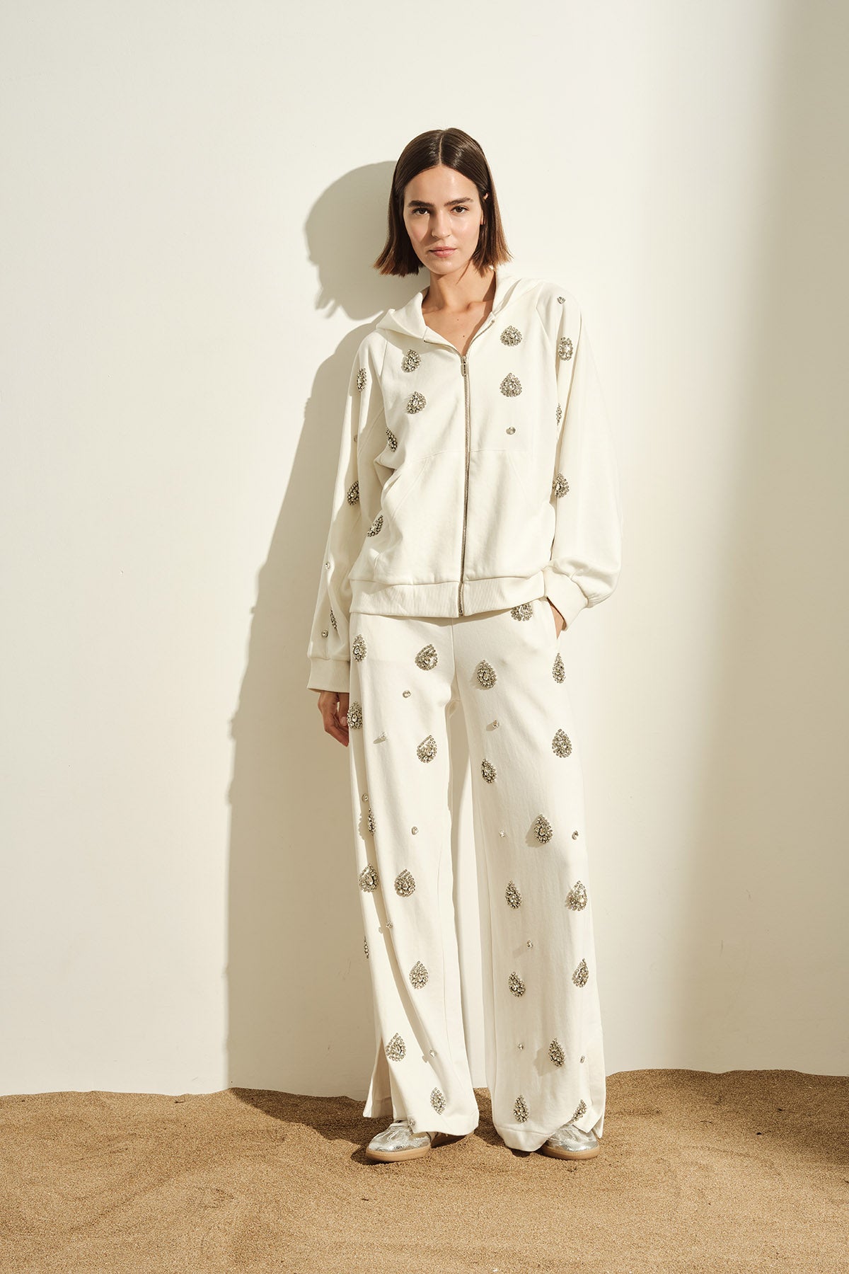 PANTALONE A PALAZZO CON GOCCE GIOIELLO