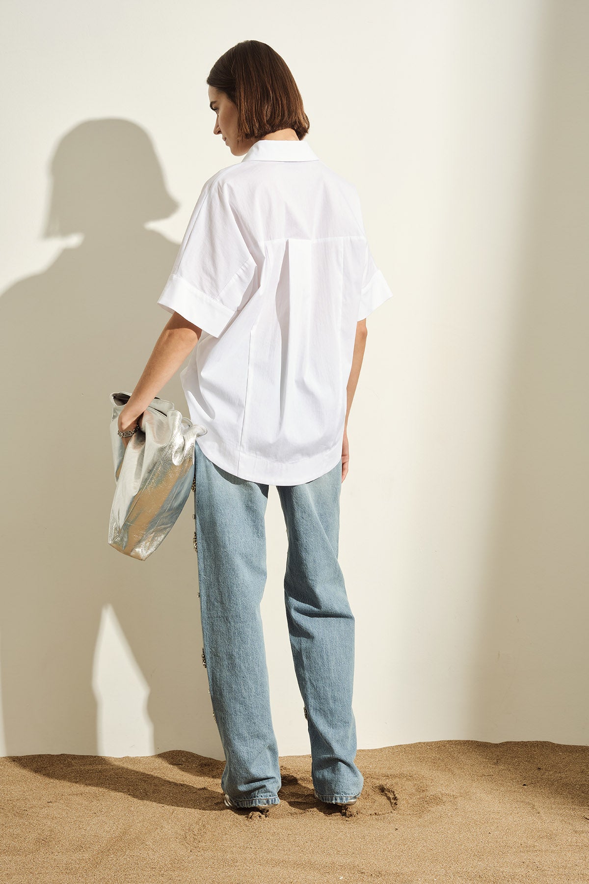 CAMICIA IN POPELINE CON COLLETTO CLASSICO