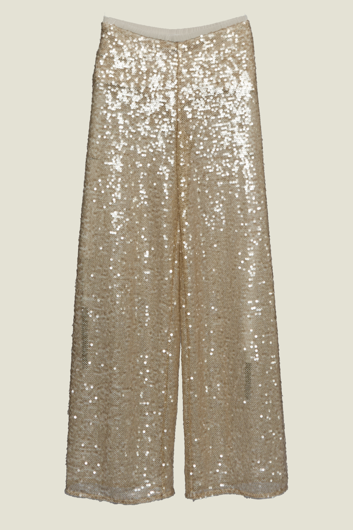 PANTALONE RIVESTITO DI PAILETTES CON GAMBA A PALAZZO