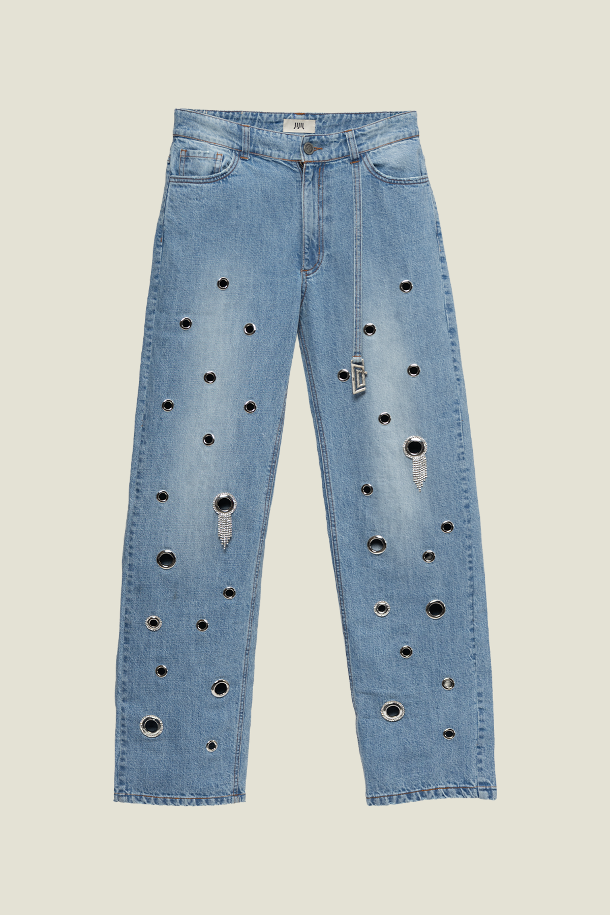 PANTALONE IN DENIM CON APPLICAZIONI