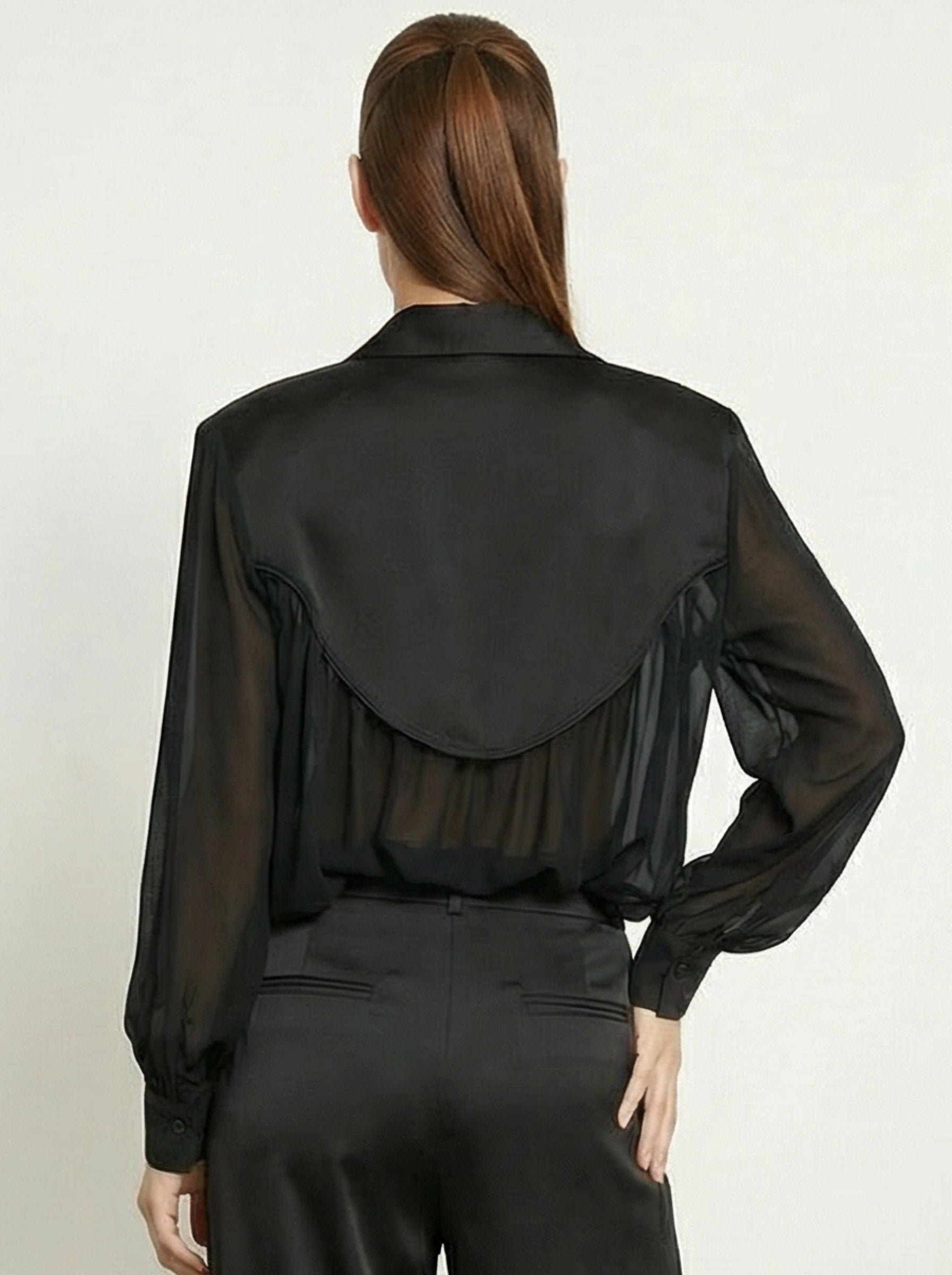 CAMICIA CON INSERTI TRASPARENTI
