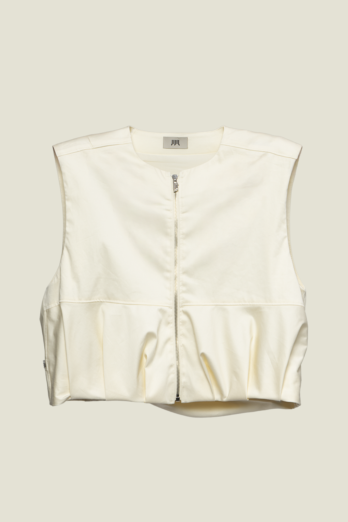 GILET SMANICATO CON CHIUSURA A ZIP