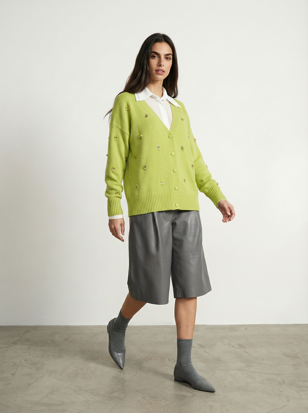 CAMICIA IN CHIFFON CON DOPPIO COLLETTO