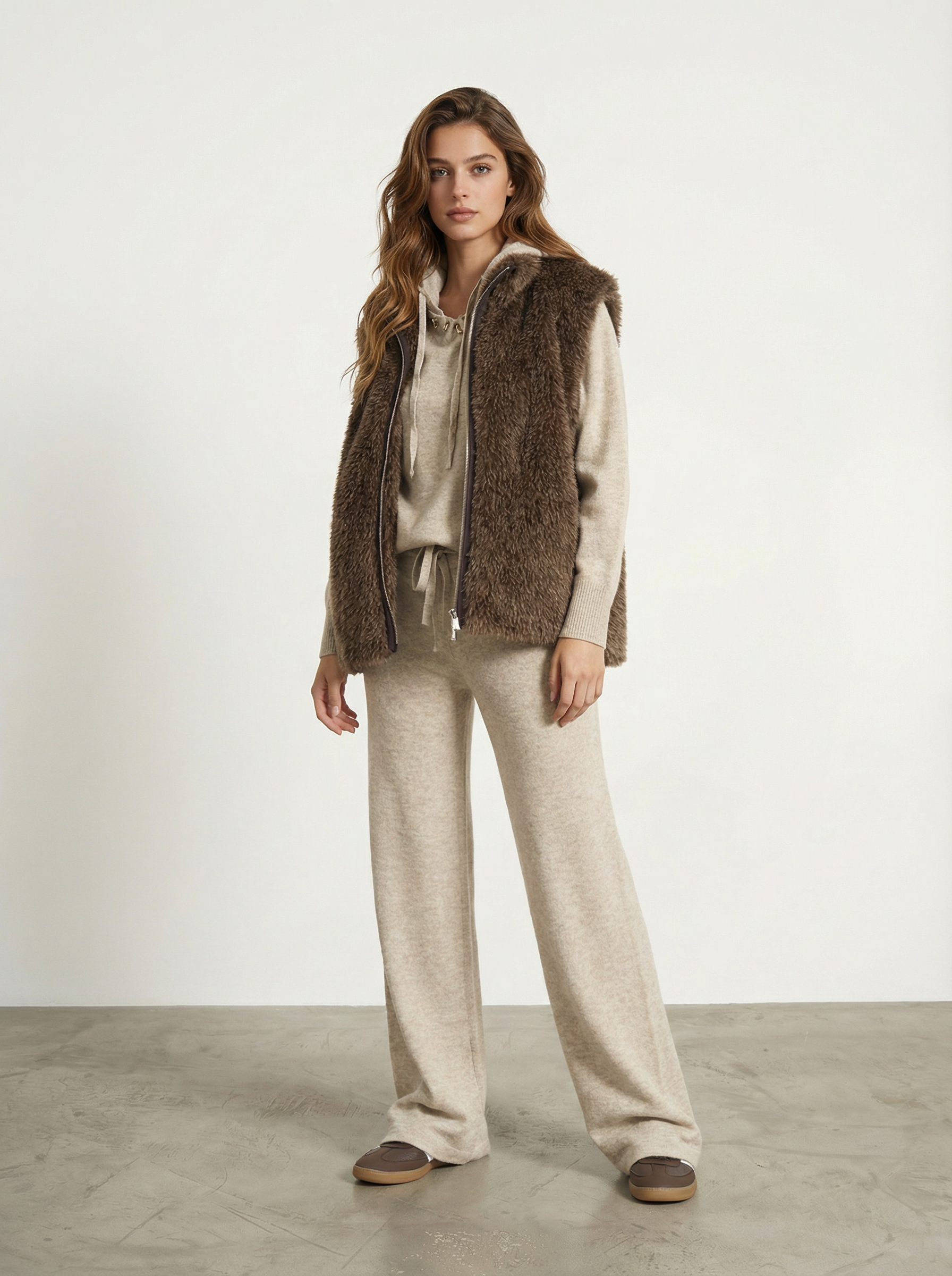 PANTALONI IN MAGLIA A GAMBA AMPIA