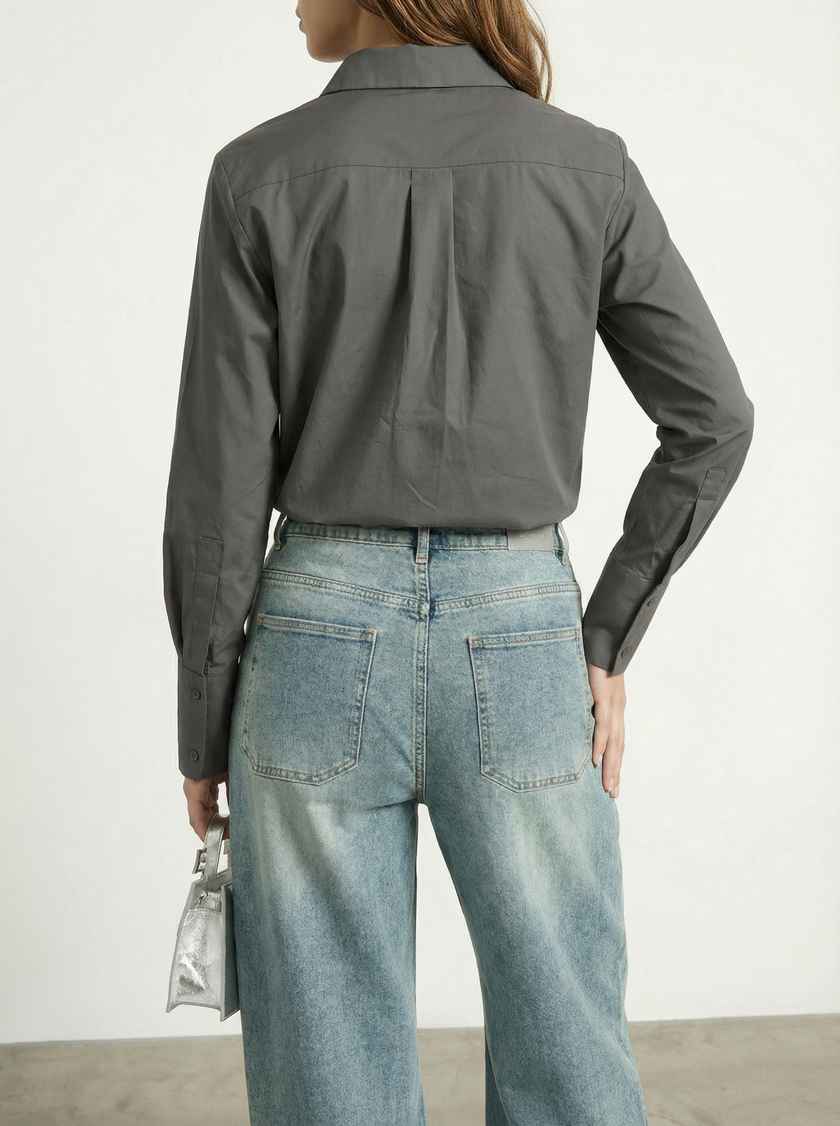 CAMICIA IN POPELINE CON COLLETTO DECORATO