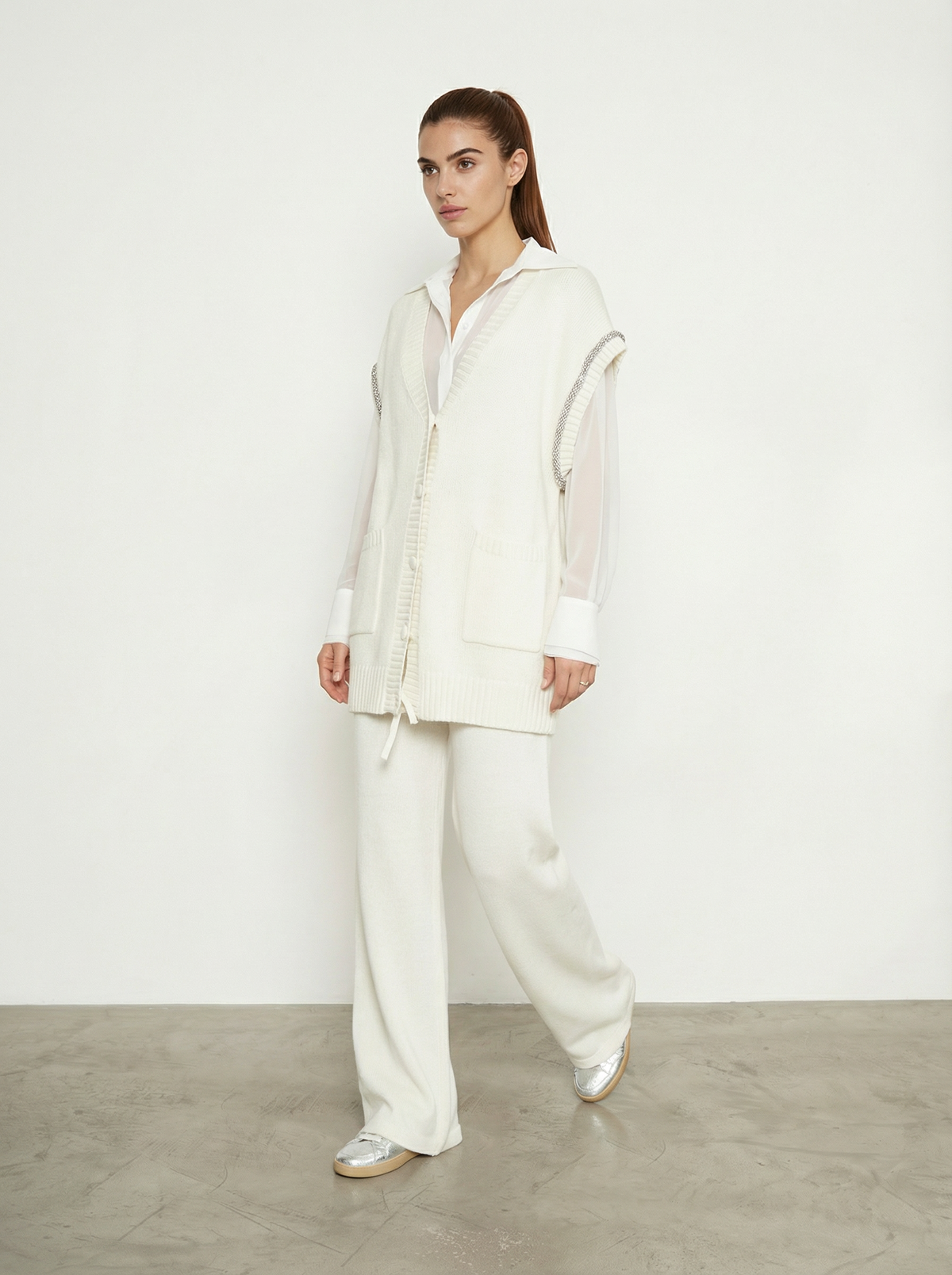 PANTALONE IN MAGLIA A GAMBA AMPIA