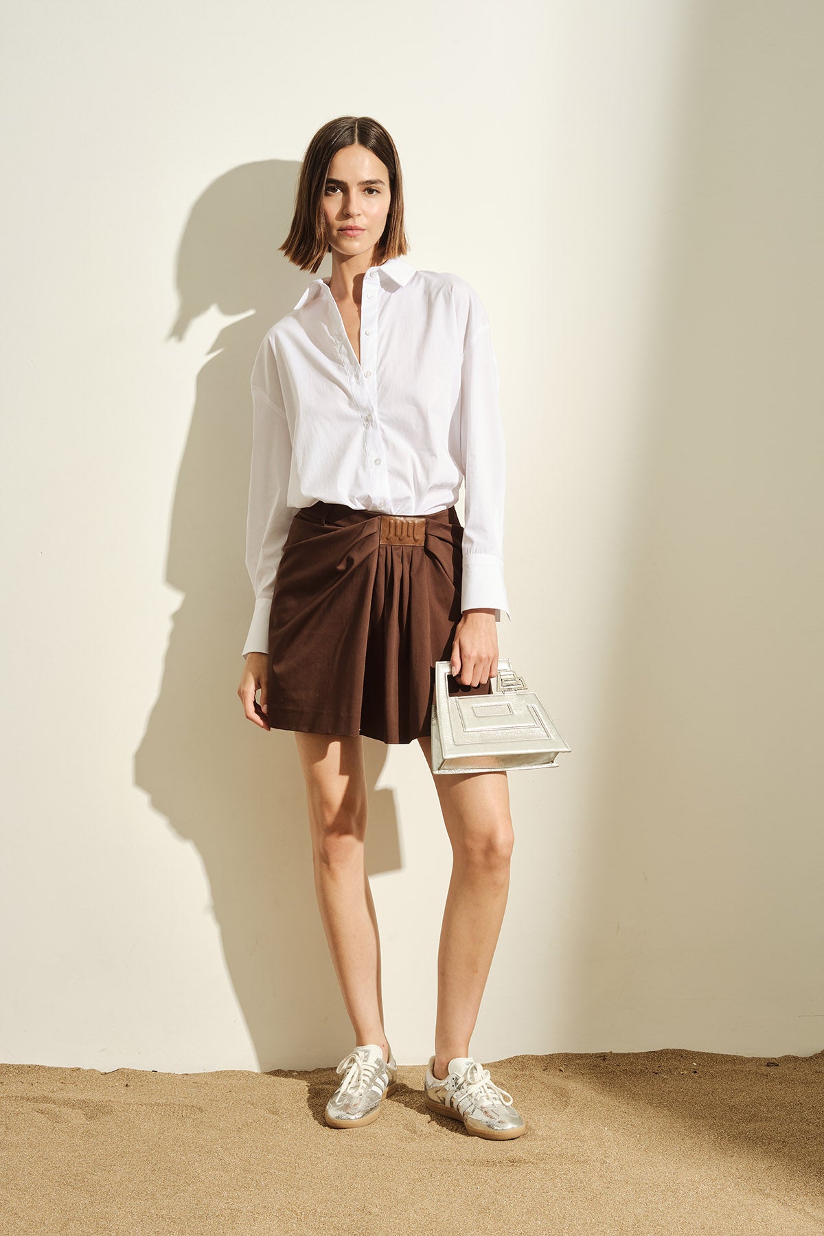 CAMICIA CON RICAMO TON SUR TON IN POPELINE