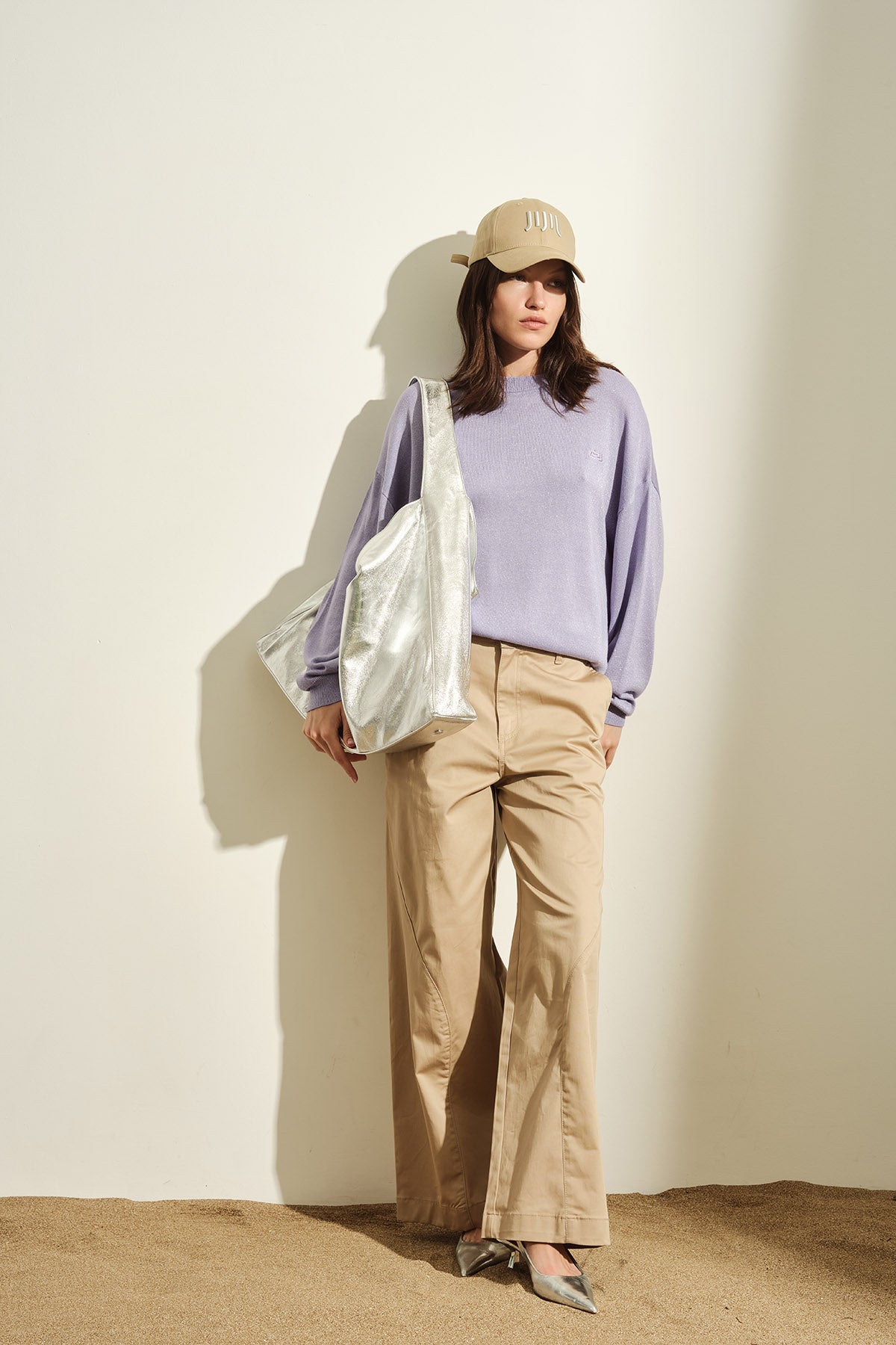 PANTALONE IN GABARDINA CON GAMBA DRITTA