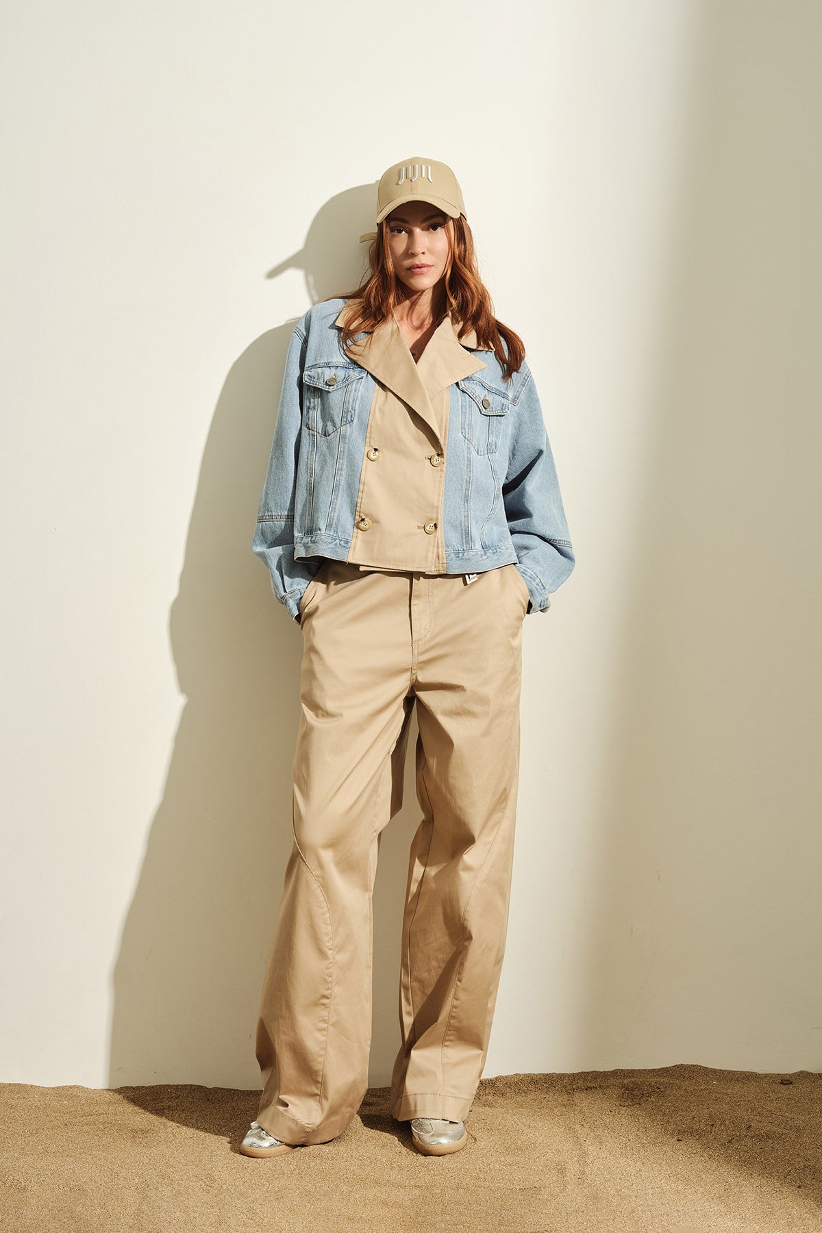 CAPOSPALLA IN DENIM CON INSERTO IN GABARDINA