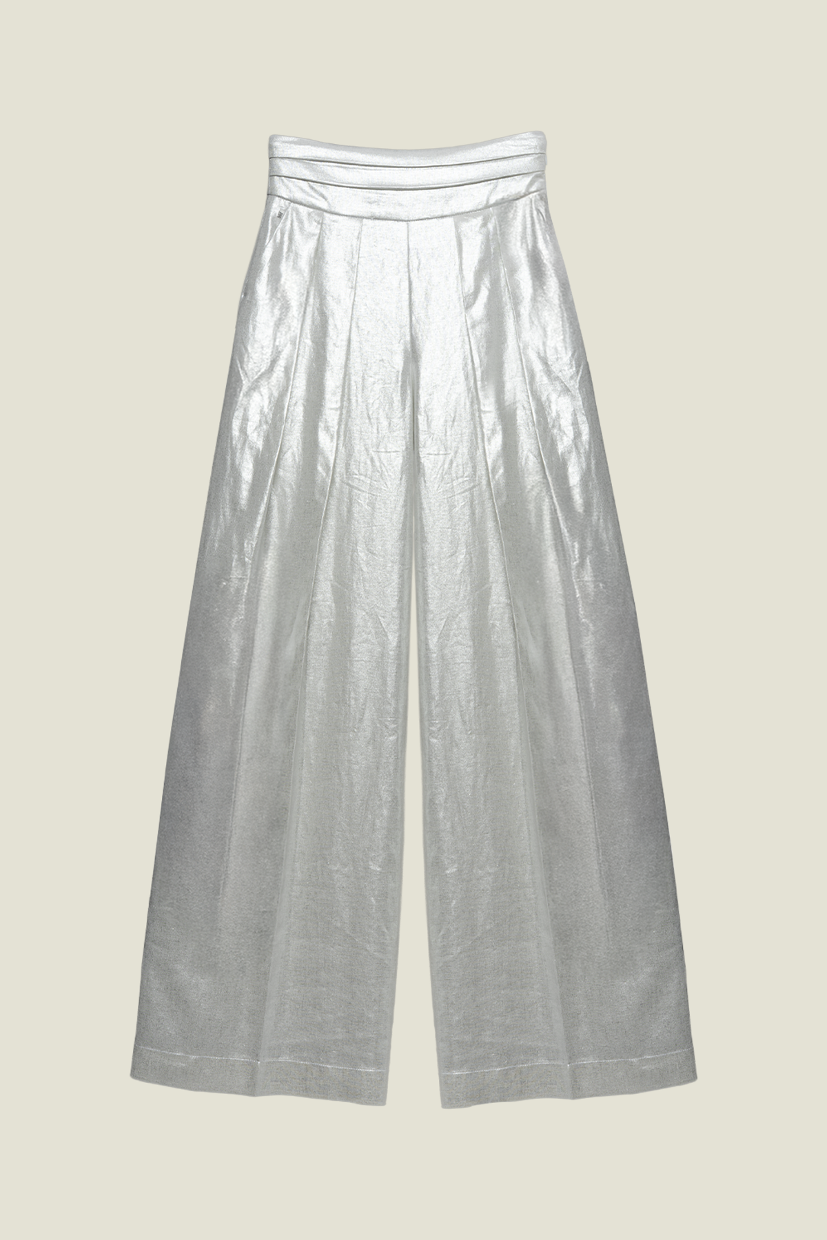 PANTALONE IN LINO A VITA ALTA