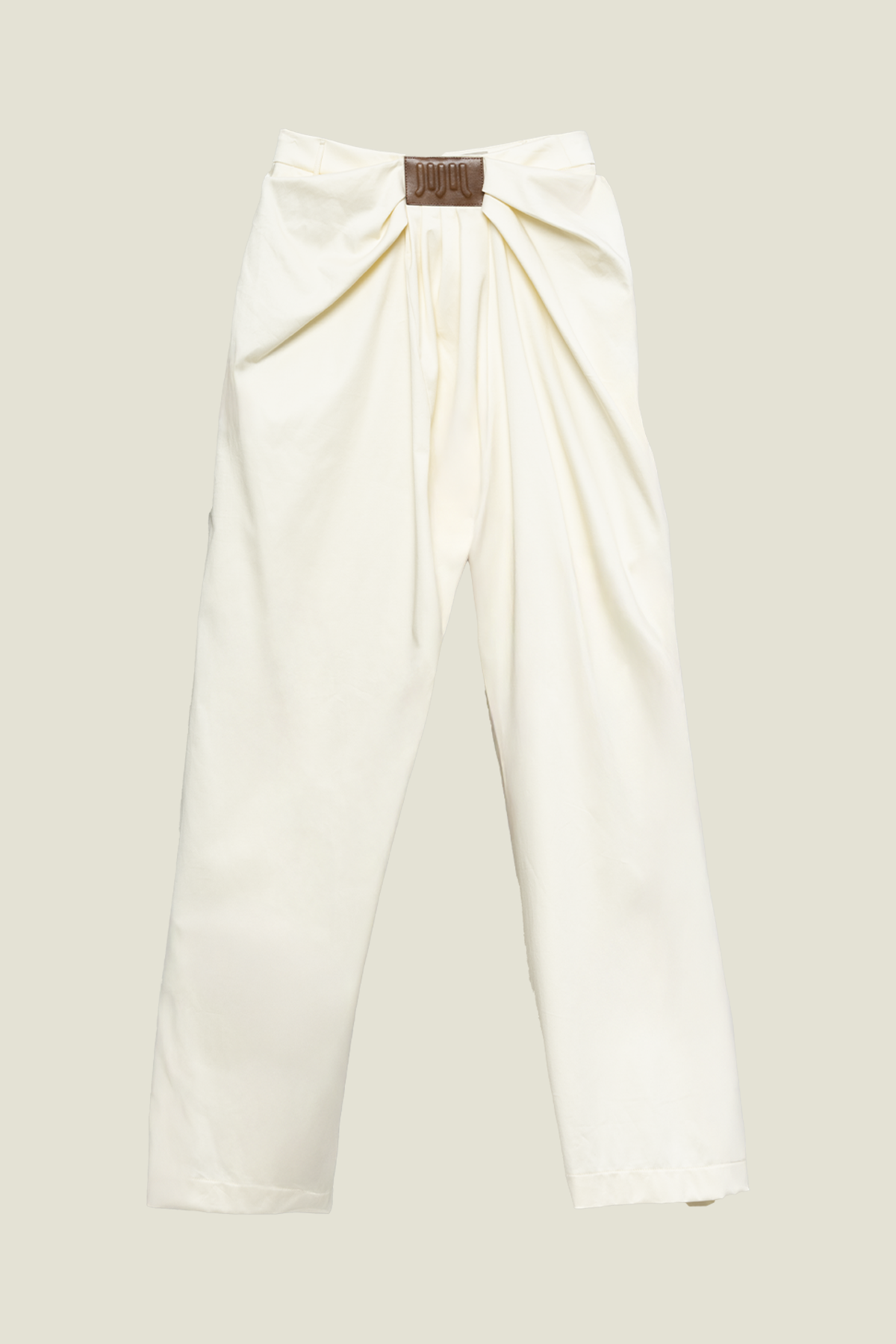 PANTALONE A VITA ALTA CON INSERTO IN PELLE